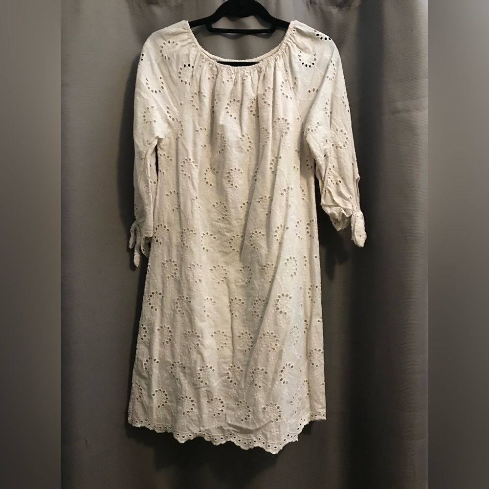 White midi crochet dress size s
